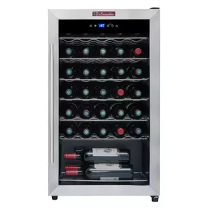 Wine Cooler La Sommelière LS34A freestanding black stainless steel — 37-bottle capacity, tempered glass door
