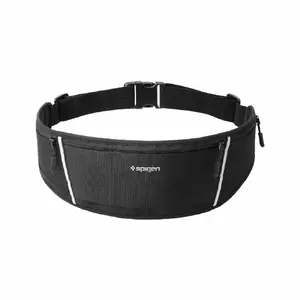 Поясная беговая сумка Spigen A710 Dynamic Shield — Lycra/Nylon, унисекс, 195×113 мм, чёрная