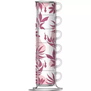 Espresso cup BIALETTI 0.09 L porcelain Rose White, single piece, stand included
