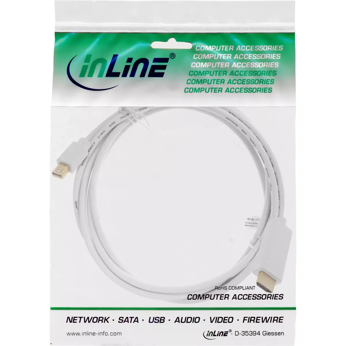Mini DisplayPort to HDMI Converter Cable InLine 17176I Photo 2