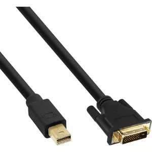 InLine Mini DisplayPort male to DVI-D 24+1 male cable black/gold 3m