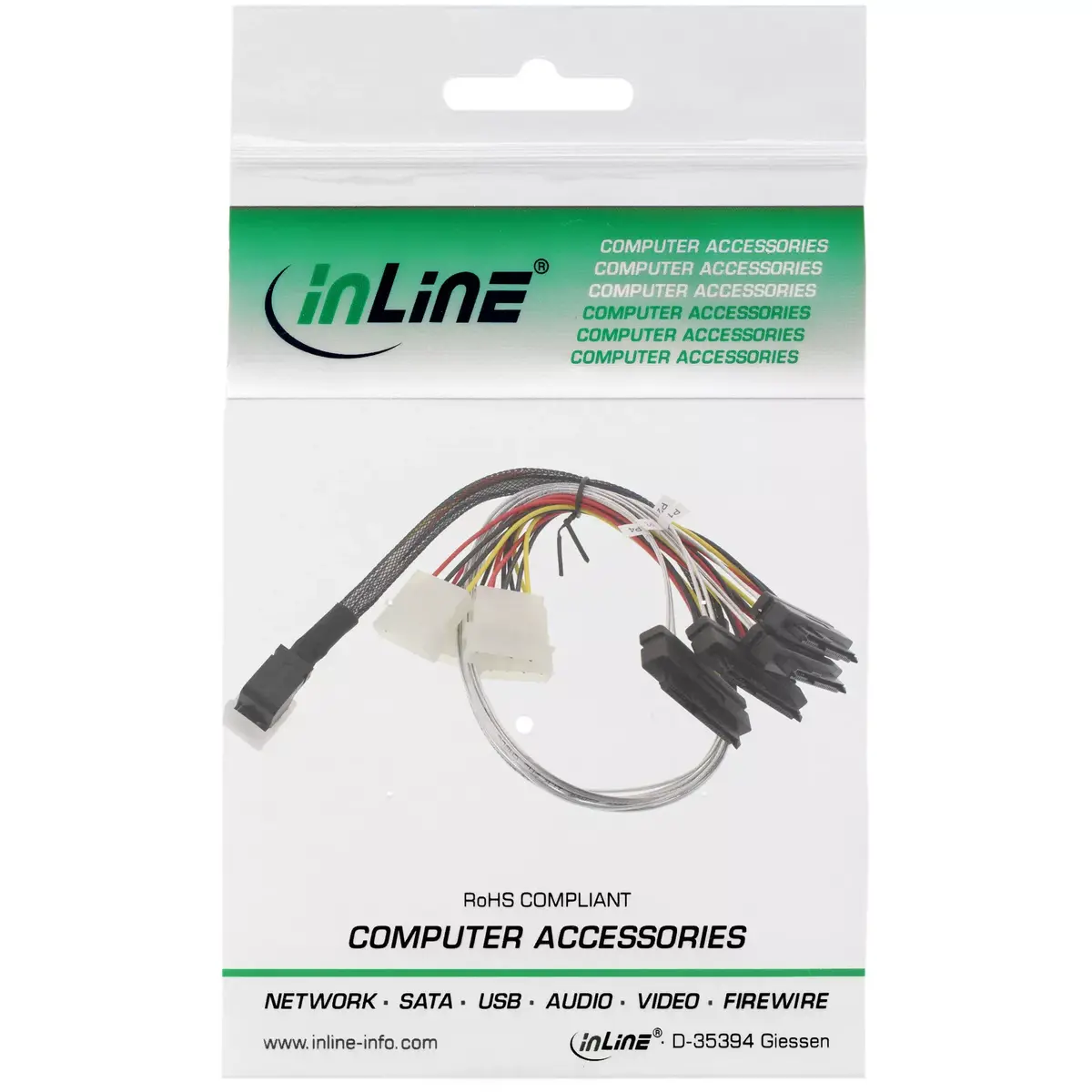 InLine Mini SAS HD cable SFF-8643 4x SFF-8482 Photo 4