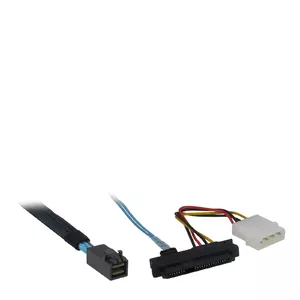 Inter-Tech 0.5m SFF 8643/4xSFF 8482+SATA 0,5 m Melns, Zils