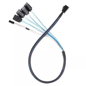 SILVERSTONE SAS uz 4×SATA kabelis CPS05-RE 0.6 m SFF-8643 → 4×7‑pin SATA