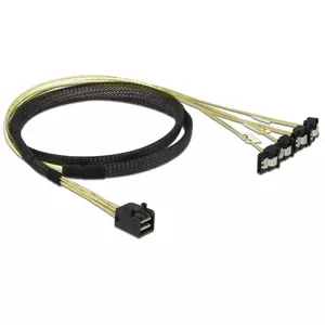 SCSI cable DeLOCK 85685 Black Yellow 1 m 1 x Mini SAS HD SFF-8643 4 x SATA 7 pin