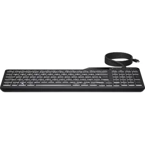 Клавиатура HP 400 с подсветкой проводная полноразмерная USB черная
