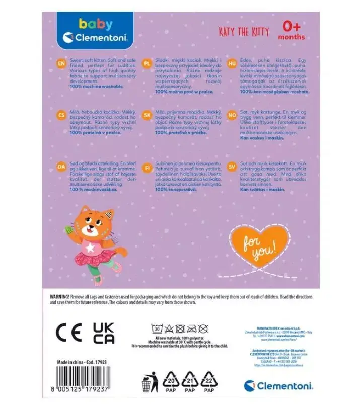 Stuffed toy cat Clementoni Baby 17923 Photo 3