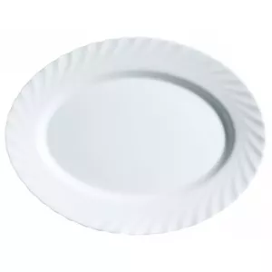 Oval serving plate Luminarc Trianon 35 cm, opal tempered glass, microwave-safe, dishwasher-safe