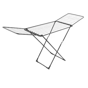 Veļas žāvētājs Metaltex FUJI ONYX pie sienas 205x55x103 cm, 20 m žāvēšanas aukla, melna nerūsējošā tērauda