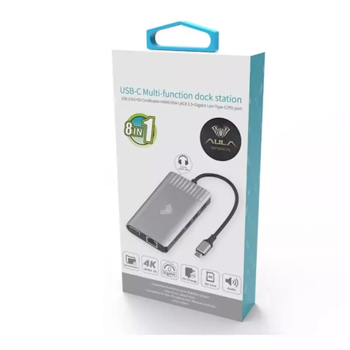 Док-адаптер AULA OT-95117 USB‑C на HDMI/VGA/LAN Photo 5