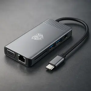 Docking adapter AULA OT-95117 USB-C to HDMI 4K30Hz, VGA, USB 3.0, LAN