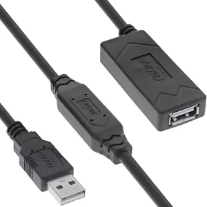 InLine USB 2.0 aktīvais pagarinājums USB-A male/female 15m 0.48 Gbit/s