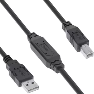 InLine USB 2.0 active cable USB-A male to USB-B male 10m