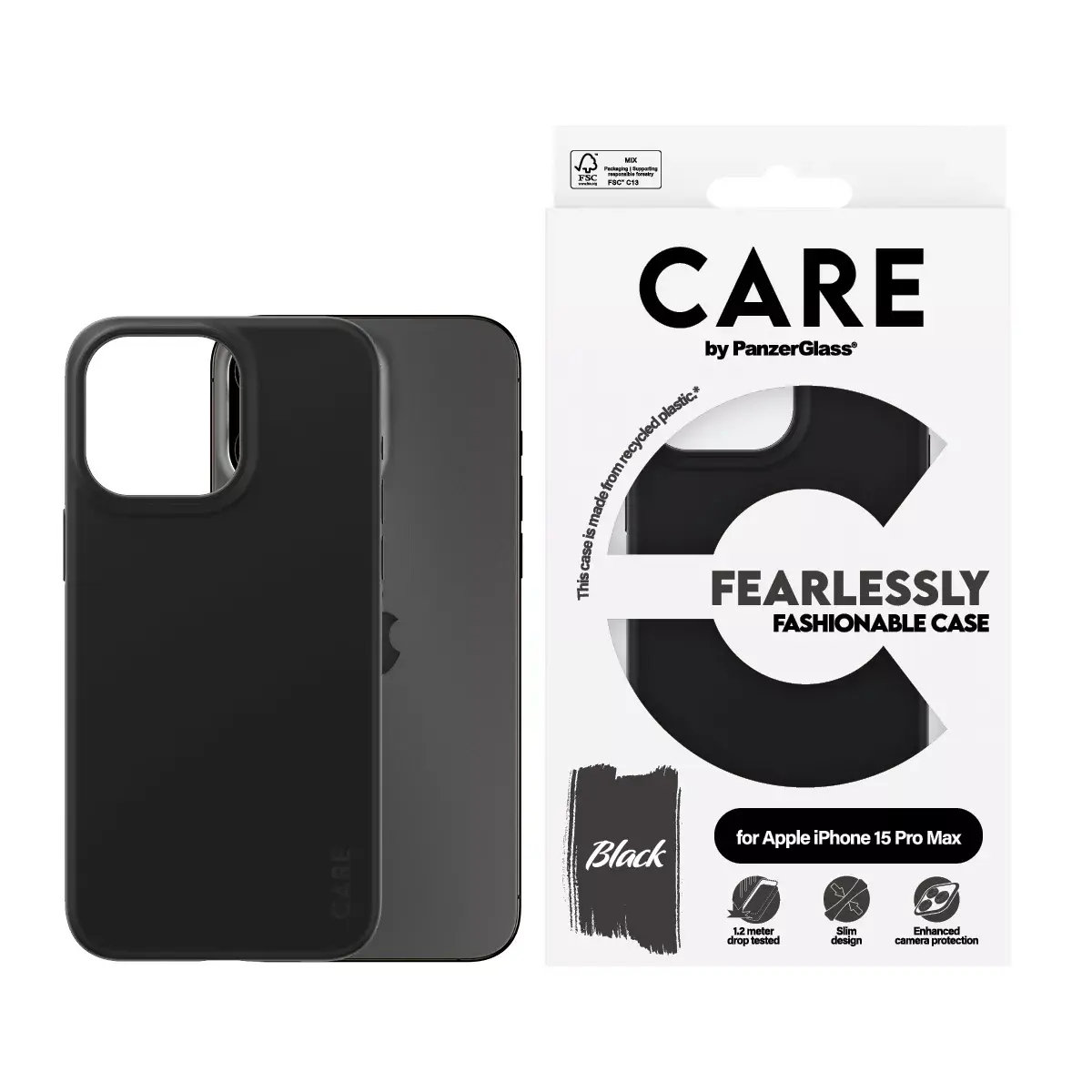 Vāks PanzerGlass CARE by Fashionable Case Black iPhone 15 Pro Max Photo 2