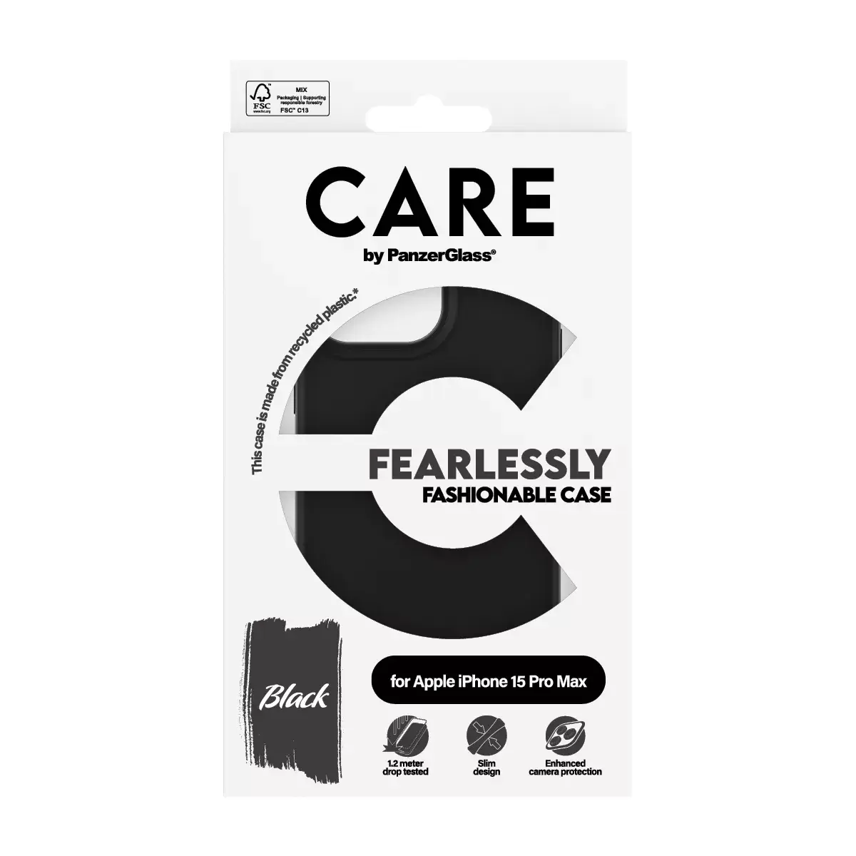 Vāks PanzerGlass CARE by Fashionable Case Black iPhone 15 Pro Max Photo 3
