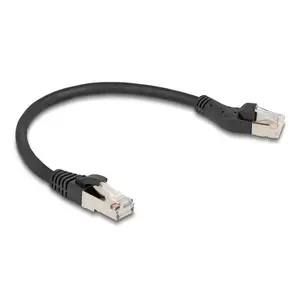 Network Cable DeLOCK RJ45 Cat.8.1 45° Left Angled 0.25m Black