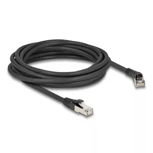 Tīkla kabelis DeLOCK RJ45 Cat.8.1 S/FTP 45° taisnā leņķī uz taisnu 5m melns