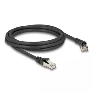 Сетевой кабель DeLOCK RJ45 Cat.8.1 S/FTP 45° угловой к прямому 2м черный