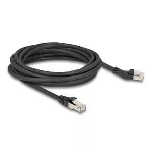 Tīkla kabelis DeLOCK RJ45 Cat.6A 45° kreisais leņķis uz taisnu 5m melns