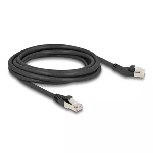 Network Cable DeLOCK RJ45 Cat.6A 45° left angled to straight 3 m black