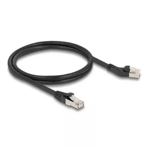 Network Cable DeLOCK RJ45 Cat.6A 45° left angled to straight 1 m black