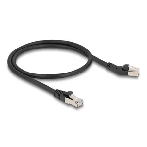 Network Cable DeLOCK RJ45 Cat.6A S/FTP 45° left angled to straight 0.5 m black