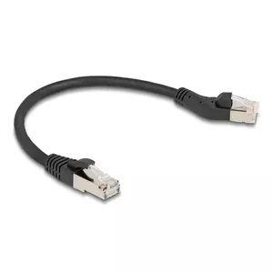 Network Cable DeLOCK RJ45 Cat.6A 45° left angled to straight 0.25 m black