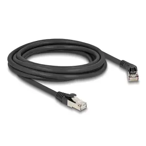 Network Cable DeLOCK RJ45 Cat.6A 45° right angled to straight 3m black