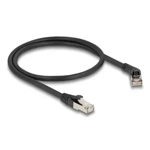 Network Cable DeLOCK RJ45 Cat.6A S/FTP 45° right angled to straight 0.5m black