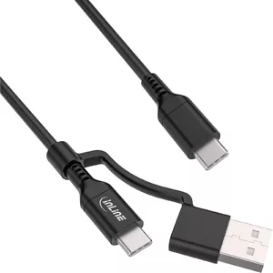 InLine 2-in-1 USB-C cable + USB-A adapter 100W 2m