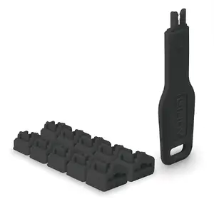 Port blocker set Lindy RJ45 Port Locks Black — 10 pieces + 1 key, compatible with RJ-45 ports