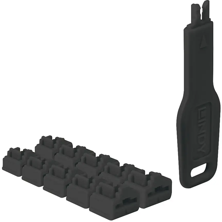 Lindy RJ45 portu bloķētāju komplekts melns