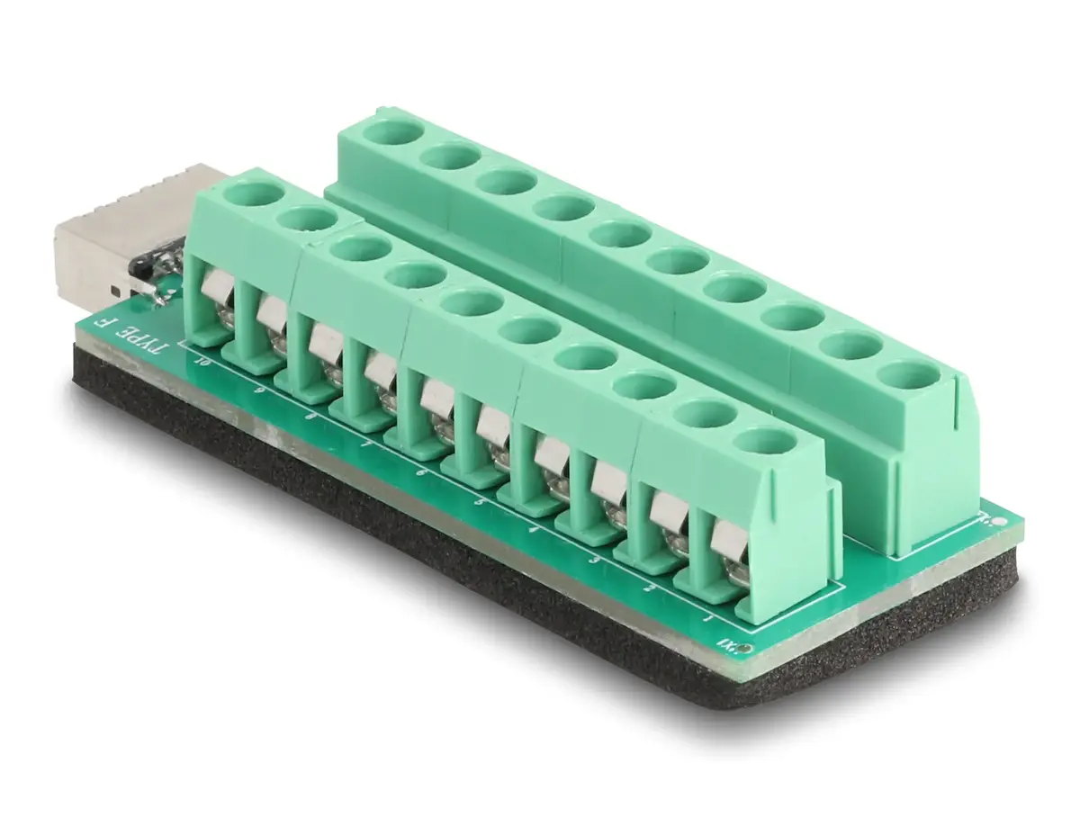 DELOCK 67189 USB Type‑E Key A → 20‑контактный клеммный адаптер Photo 2