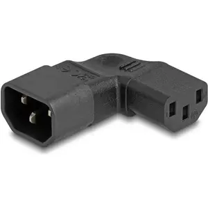 DeLOCK Netzadapter IEC 60320 C14 to C13 Plug Socket 10 A 90° Left Right Black