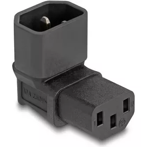 DeLOCK Netzadapter IEC 60320 C14 to C13 Plug Socket 10 A 90° Black 80472