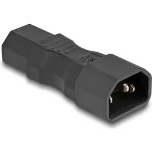 DeLOCK Netzadapter IEC 60320 - C14 auf C13 Stecker Buchse 10 A gerade Melns