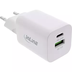 Блок питания InLine USB 33W PD QC белый