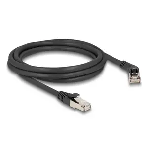 Network Cable DeLOCK RJ45 Cat.6A 45° right angled to straight 2m black