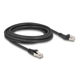 Сетевой кабель DeLOCK RJ45 Cat.8.1 45° левый угол к прямому 3 м черный