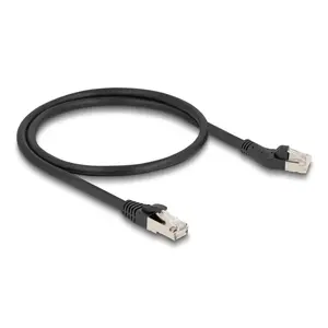 Network Cable DeLOCK RJ45 Cat.8.1 Plug 45° Left 0.5m Black
