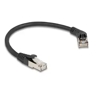 Network Cable DeLOCK RJ45 Cat.6A S/FTP 45° right angled to straight 0.25 m black