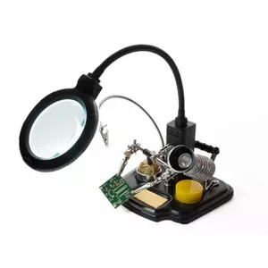 Multifunctional Third Hand Tool with Magnifying Glass and LED Lamp VELLEMAN VTHHSC