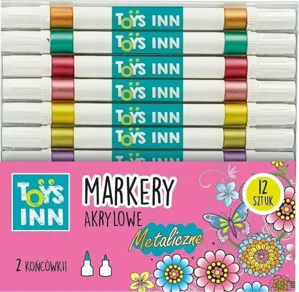 Stnux acrylic metallic two-tip markers, 12 pcs Photo 3