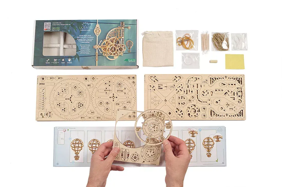 UGears Aero Clock Mechanical Model 3D puzzle Photo 11
