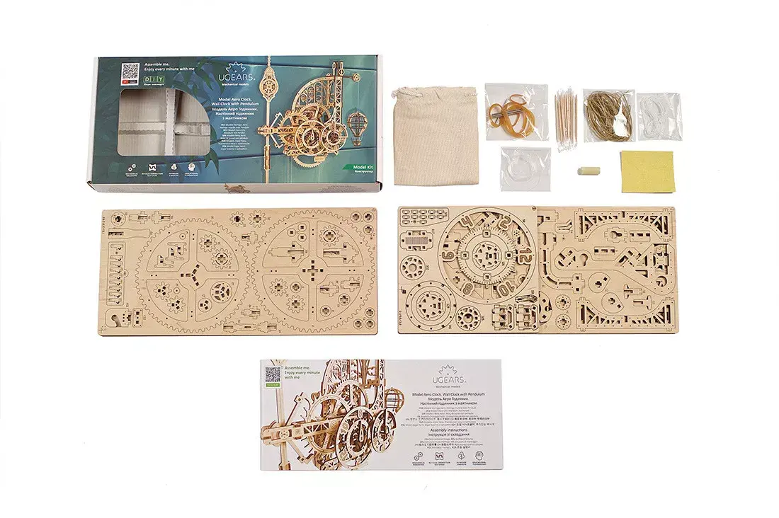 UGears Aero Clock Mechanical Model 3D puzzle Photo 12
