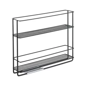 Pull-out 2-tier spice rack METALTEX IT0136.08.50 6x28x22 cm, black stainless steel, Touch Therm® coating