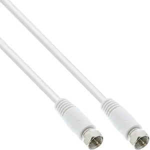 InLine SAT Cable F-male to F-male 0.5m White 2x Shielded Ultra Low Loss >75dB