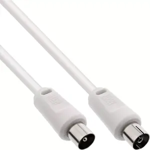 InLine Antenna Cable 2x shielded ultra low loss >75dB white 1m