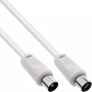InLine Antenna Cable 2x shielded ultra low loss >75dB white 2m