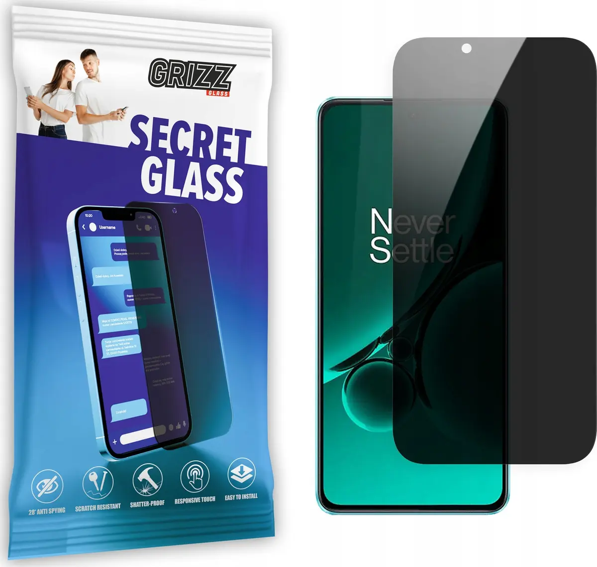 Ekrāna aizsargstikls GrizzGlass Privacy OnePlus Nord
